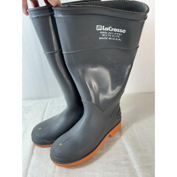 LaCrosse 16" Steel Toe Rubber Safety Work Fishing Boots Size 5 Made in USA - Picture 1 of 4